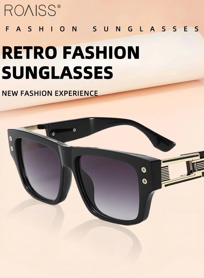 roaiss Square Sunglasses for Men and Women, UV400 Protection Sunglasses, PC Lenses, Stylish Anti-glare Sun Glasses for Driving, Fishing, Traveling, Golf, Black, 56mm - Image 5