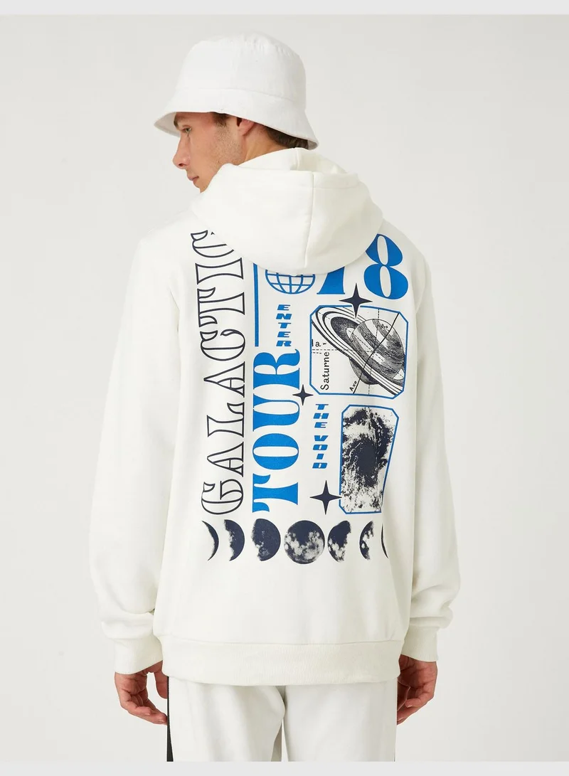 KOTON Printed Detailed Hoodie