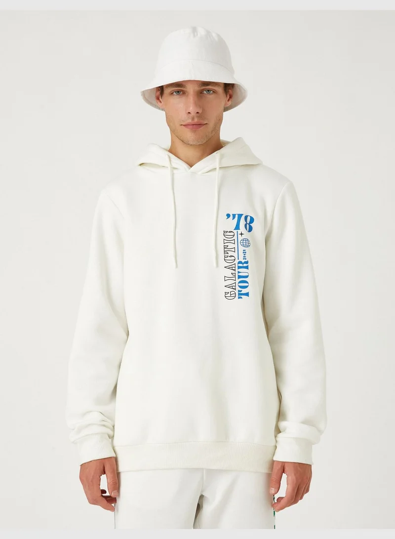 KOTON Printed Detailed Hoodie