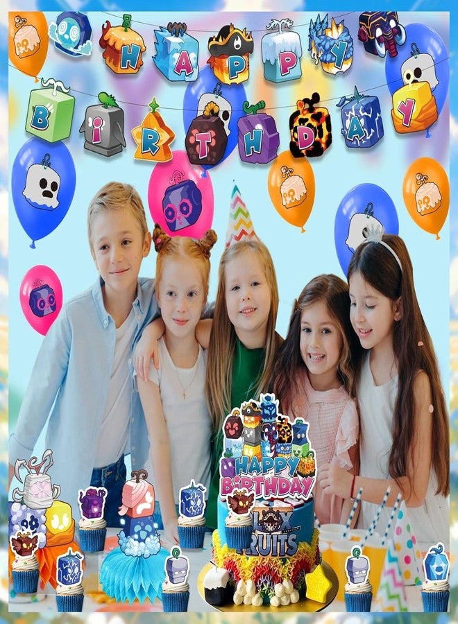 PINUO Game Birthday Party Decoration, Include Birthday Banner, Table Centerpieces, Cake Topper, Latex Balloons for Blox Game Theme Kids Fans Party Supplies - Image 5
