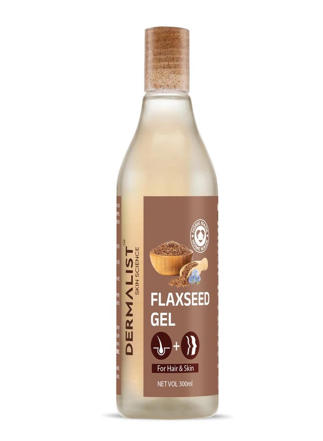 Dermalist Flaxseed Gel For Hair & Skin Frizz-Control Smoothening Moisture Rich Soft Long Hair For All Skin & Hair Types Men & Women 300 ml - Image 1