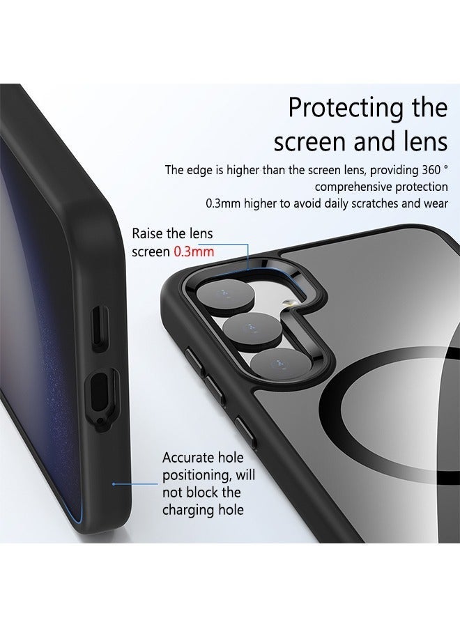 X-level Magnetic Case for Samsung Galaxy S24 5G, Compatible with MagSafe, Slim Shockproof Protective Phone Cover, Shockproof TPU Frame Edge Bumper Clear PC Hard Back Cover - Image 3