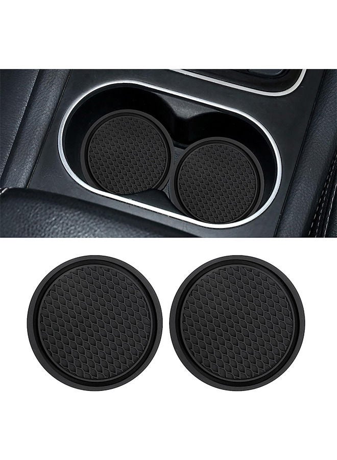 كوستر كأس السيارة ، 2 قطعة ملحقات مضادة للانزلاق إدراج مناسبة لمعظم الداخلية - Image 1