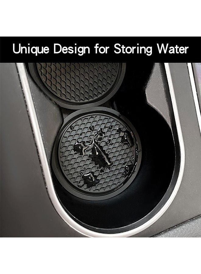 كوستر كأس السيارة ، 2 قطعة ملحقات مضادة للانزلاق إدراج مناسبة لمعظم الداخلية - Image 2