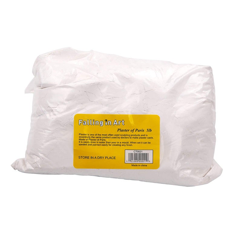 Falling in Art 5 LB Plaster of Paris Powder Hand Mold Casting Kit Powder Gypsum Cement Pottery Ceramic Plaster Powder for Crafts Sculpture Diorama and Home Decor