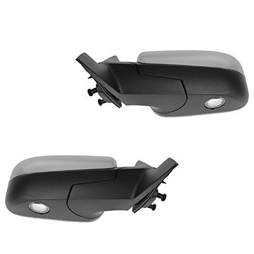 TRQ 2 Piece Driver and Passenger Side Mirror Assembly Set Electric Adjustment Heated No Memory Satin Chrome Compatible with 2008-2010 Ford Taurus 2008-2009 Mercury Sable FO1320335 FO1321335 - Image 4