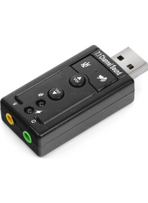 Usb 2.0 7.1 Stereo Sound Effect Sound Card (Windows and Mac Supported) ( ACUSC72)