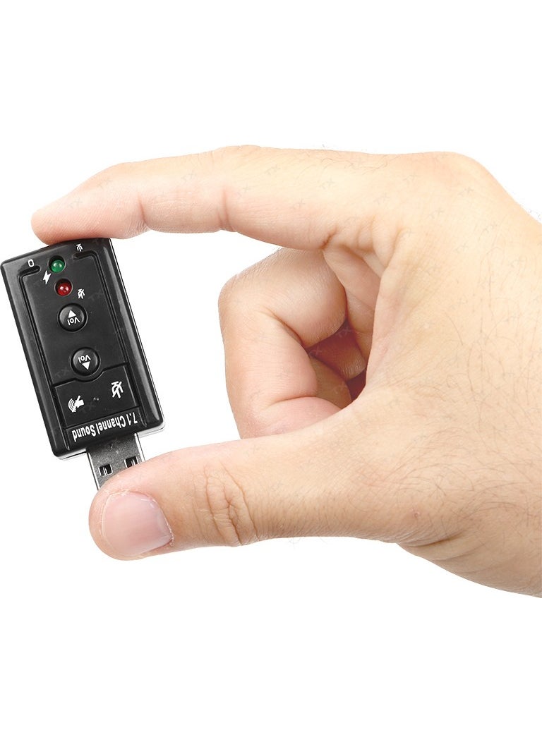 Usb 2.0 7.1 Stereo Sound Effect Sound Card (Windows and Mac Supported) ( ACUSC72)