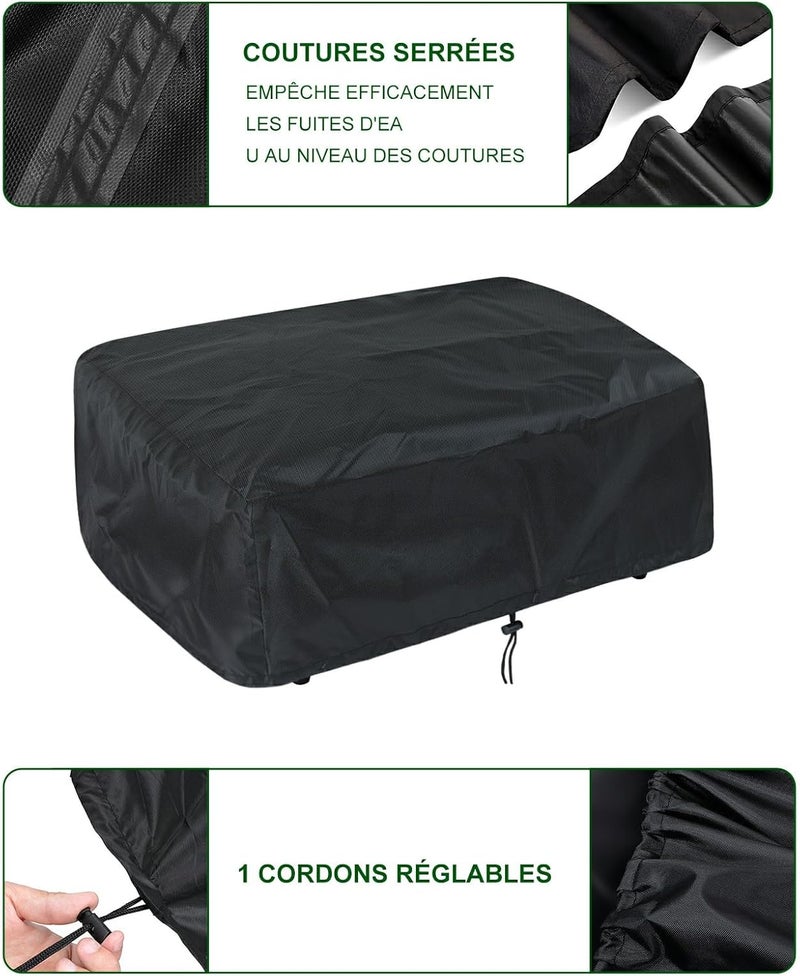bruwaa Plancha Protective Cover, 80 x 60 x 25 cm, Waterproof, UV Protection, Black, Universal Gas Stove Cover | Outdoor Barbecue - Image 4