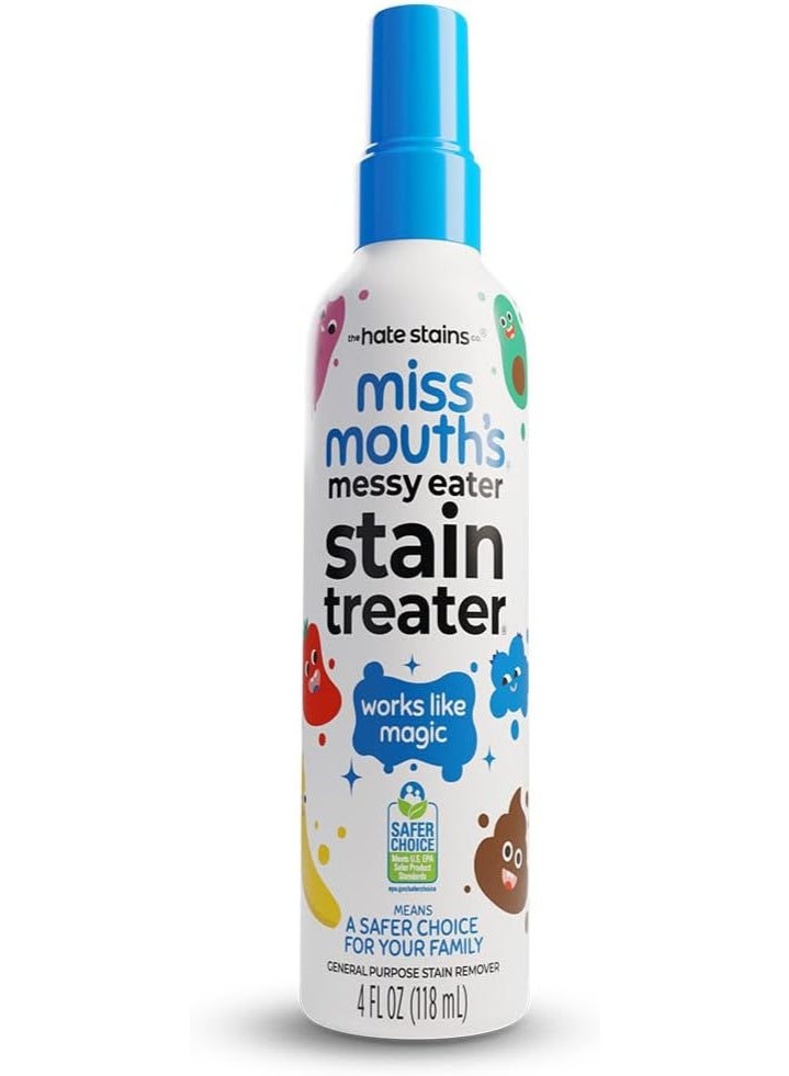 Messy Eater Stain Treater Spray, 4oz Baby Stain Remover for Clothes & Fabrics, Prewash Spot Treatment for Food, Grease, Coffee, Formula and Spit-Up, Newborn & Toddler Laundry Essential, Travel Size - Image 1