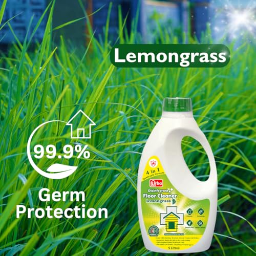 Urba Disinfectant and Floor Cleaner Lemon grass Fragrance - 5 Litre, Suitable for All Floor Cleaner Mops, Kills 99.9% Germs, Money Saver Pack - Image 4