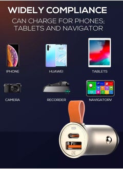 LDNIO 30W Super Mini Dual Port USB-C PD QC4.0 شاحن سيارة سريع للهاتف المحمول مع كابل شحن  - Image 4