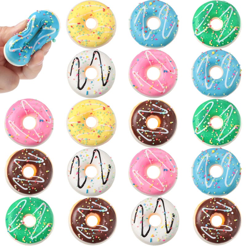 Herdear 20 Pack Donut Stress Balls 2 Inch Donut Party Supplies Stress Relief Donuts Foam for Kids Boys Girls Adults Party Decorations and Birthday FavorRound Shape - Image 3
