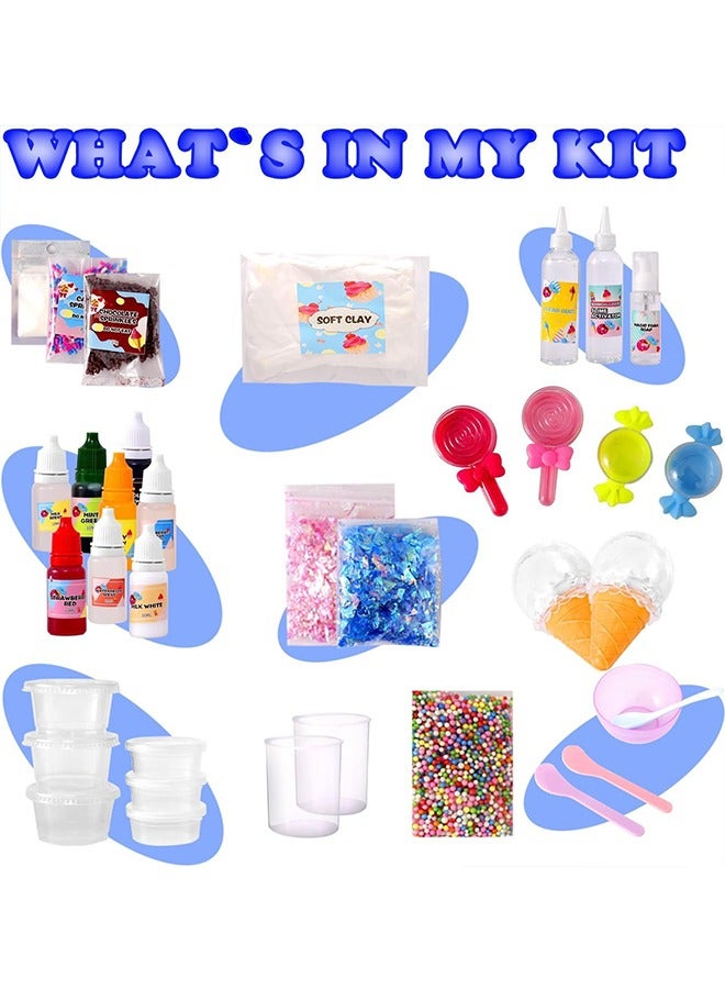 Wish DIY Slime Kit for Kids-Non-Sticky,Soft & Scented to Make Cloud Slime, Foam Slime, Butter Slime, Ice Cream Slime & Candy Slime with Charms – Stress Relief Party Favors & Great Gift Idea - Image 2