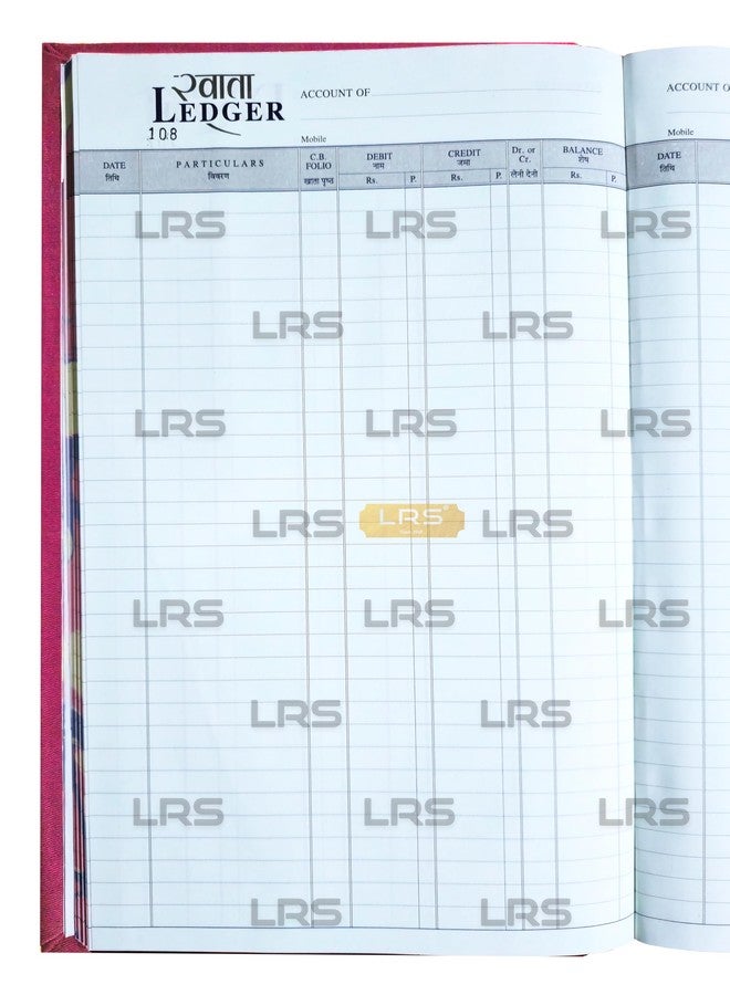 LRS Ledger Book 34 x 21 cm | Hard Bound Accounting Ledger Register | 80 GSM Thick Paper | Indexed A–Z | Office, Shop & Business Book Keeping - 175 Pages - Image 1