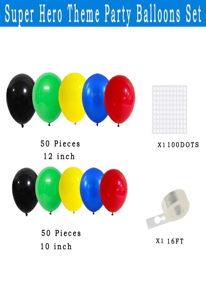 لوديو طقم قوس بالونات أحمر، أصفر، أخضر، أزرق، أسود - 122 قطعة بالونات حمراء، زرقاء، سوداء، بالونات سبير هيرو لتزيين حفلات أعياد ميلاد أبطال الروبوتات، حفلات التخرج، حفلات استقبال المولود، وحفلات السيرك - Image 4