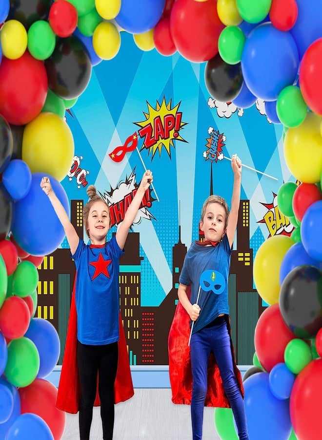 لوديو طقم قوس بالونات أحمر، أصفر، أخضر، أزرق، أسود - 122 قطعة بالونات حمراء، زرقاء، سوداء، بالونات سبير هيرو لتزيين حفلات أعياد ميلاد أبطال الروبوتات، حفلات التخرج، حفلات استقبال المولود، وحفلات السيرك - Image 2