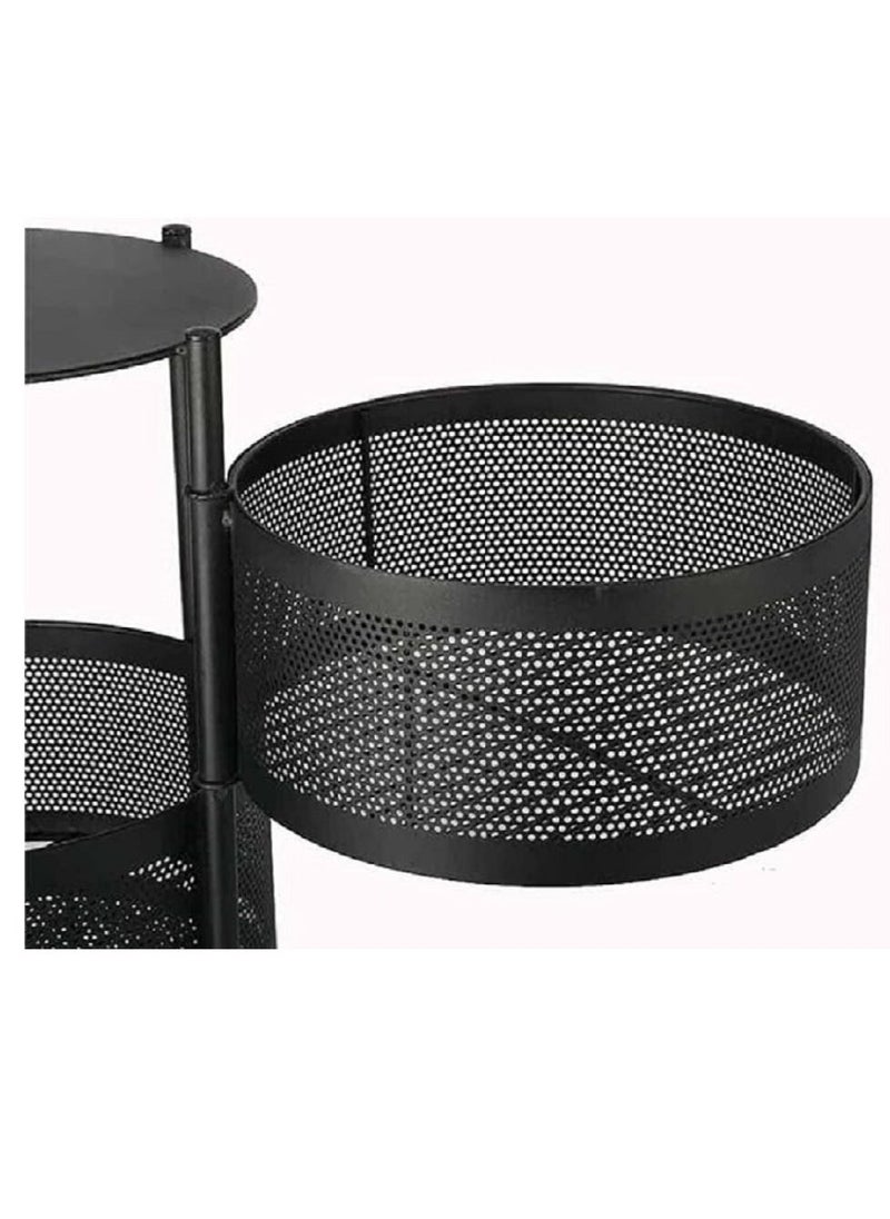 Turbo storage metal 360 degree rotation 4 layers with wheels - Image 3