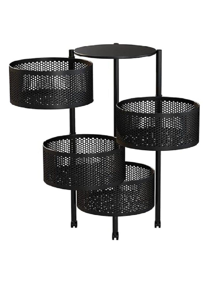 Turbo storage metal 360 degree rotation 4 layers with wheels - Image 2