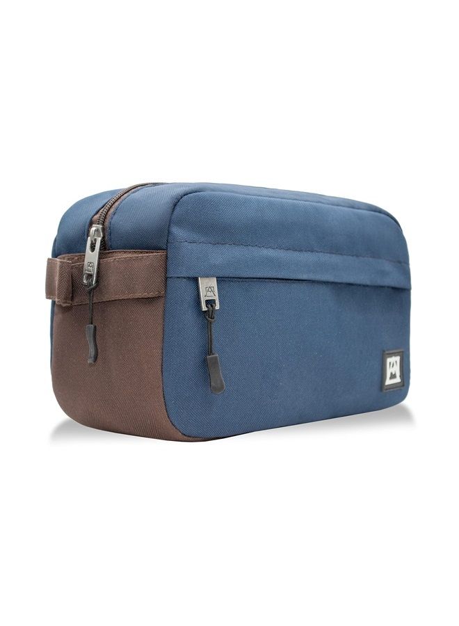 Avalanche Dopp Kit/Toiletry Bag (Navy/Brown Trim) - Image 1