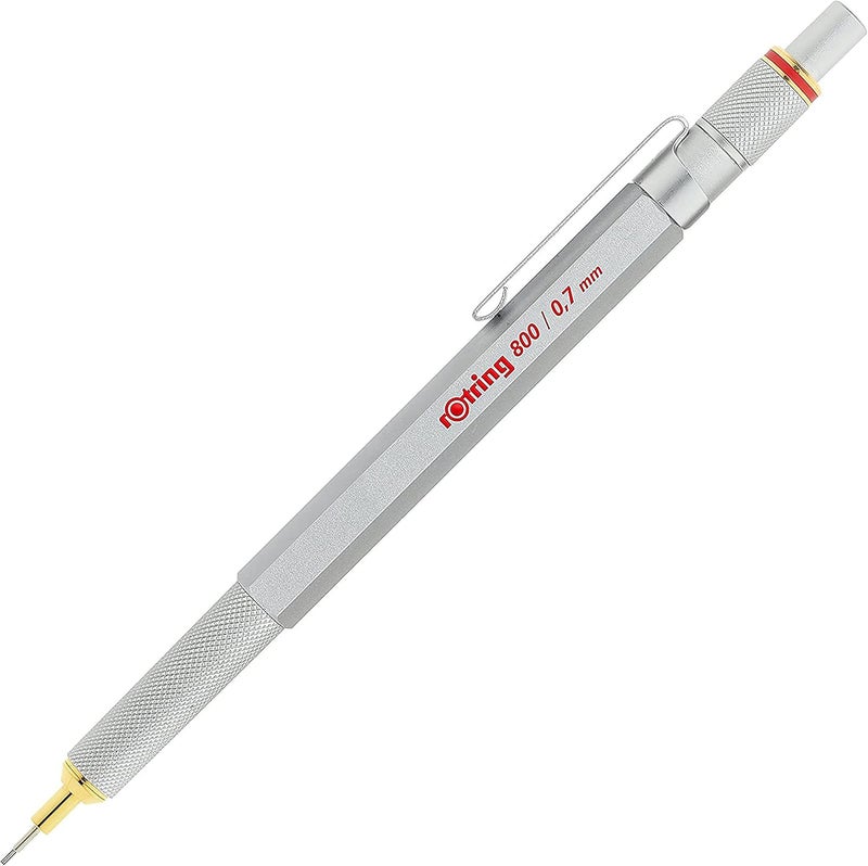 Rotring 800 Retractable Mechanical Pencil, Silver Barrel, 0.7 mm - Image 1