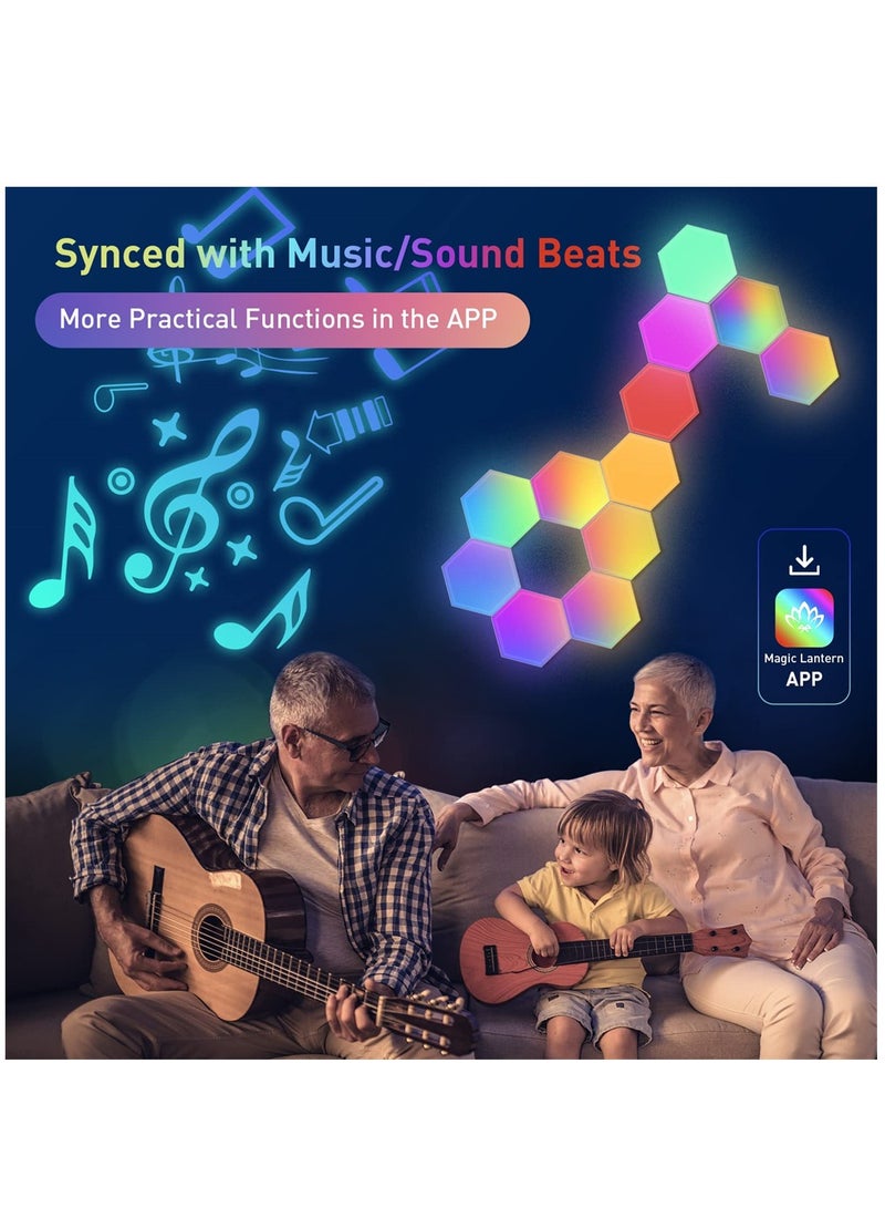 Excefore ألواح ضوء سداسية 8 عبوة أضواء LED سداسية RGB أضواء الألعاب مع تطبيق وتحكم عن بُعد أضواء جدارية هدية لتزيين المنزل غرفة المعيشة غرفة النوم غرفة الألعاب - Image 4