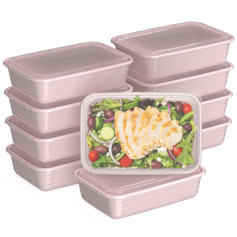 Bentgo 20-Piece Lightweight  Durable  Reusable BPA-Free 1-Compartment Containers - Microwave  Freezer  Dishwasher Safe - Blush Pink - Image 1