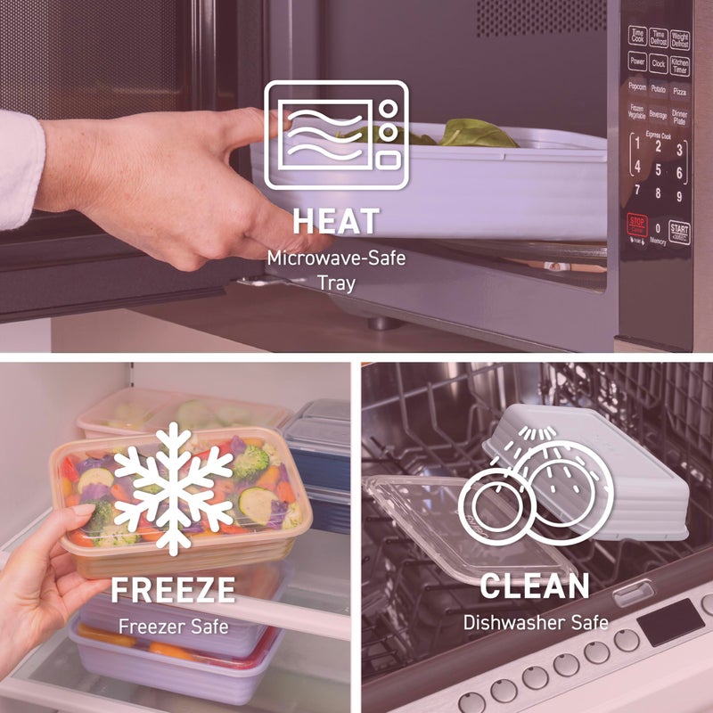 Bentgo 20-Piece Lightweight  Durable  Reusable BPA-Free 1-Compartment Containers - Microwave  Freezer  Dishwasher Safe - Blush Pink - Image 5