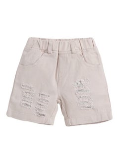 Hopscotch Hopscotch Cotton Boys Off-Floral Print Shirt Shorts Set In Off-White Color For Ages 2-3 Years  - Image 4