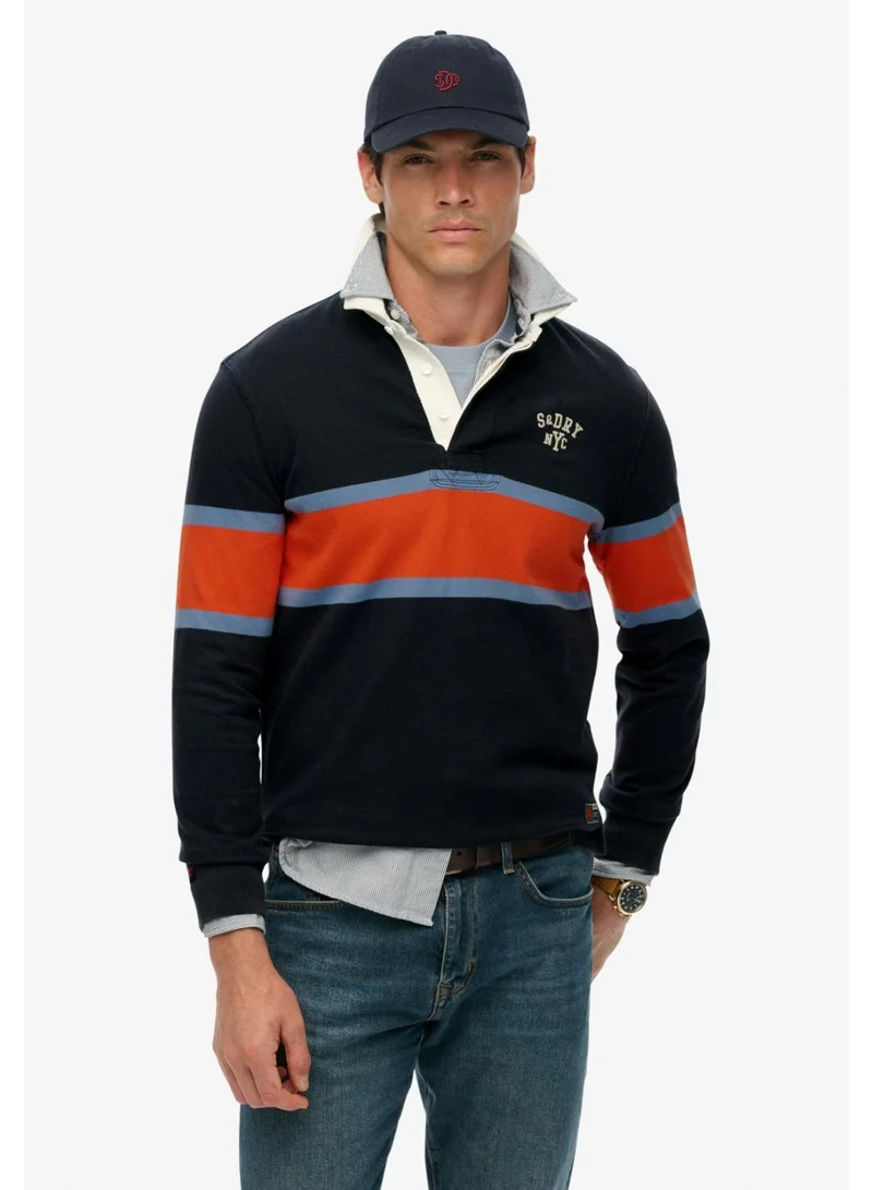 Vintage Athletic Stripe Rugby Top