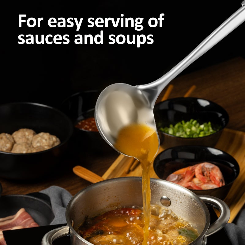 Sauce Ladle with Pouring Spout for Accurate Serving, Durable Stainless Steel Kitchen Tool - Image 3