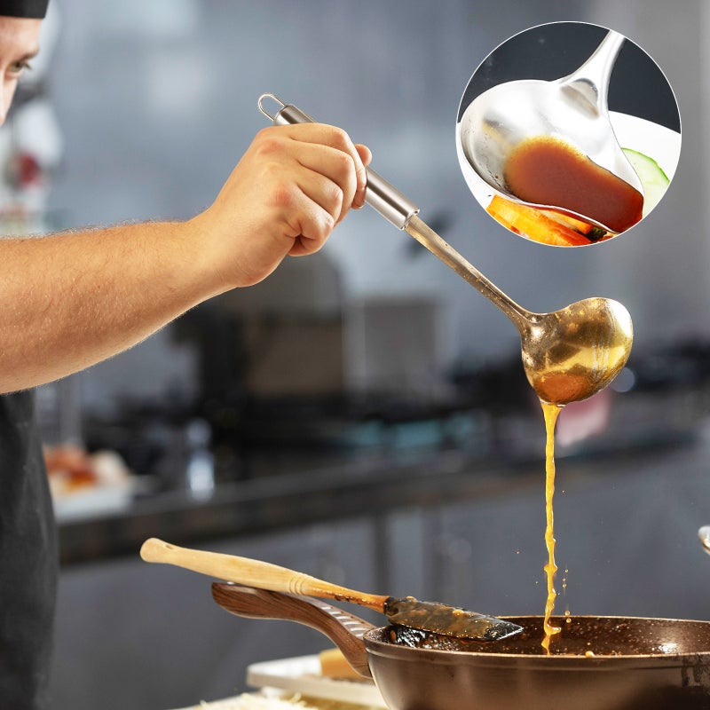 Sauce Ladle with Pouring Spout for Accurate Serving, Durable Stainless Steel Kitchen Tool - Image 4