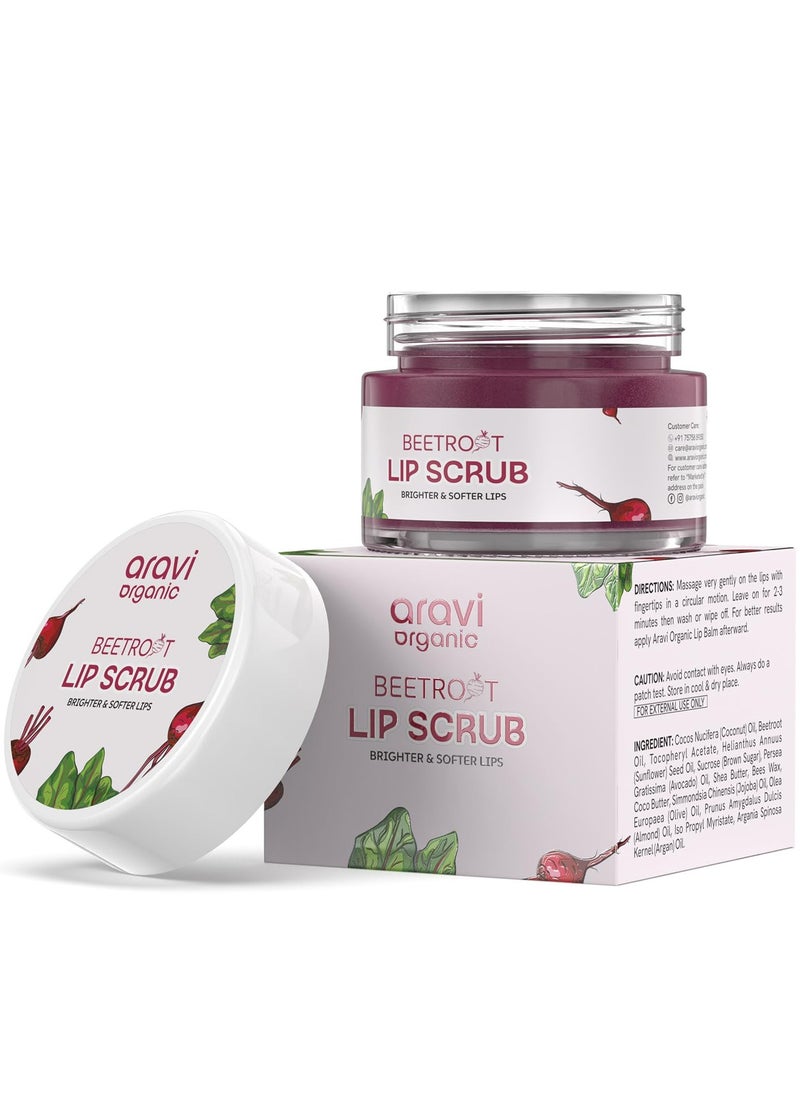 Aravi Organic Aravi Organic Beetroot Scrub For Brighter and Softer Lips Suitable for Dark Chapped Pigmented Lips 15G  - Image 1