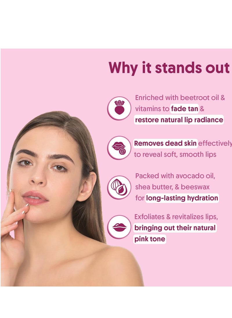 Aravi Organic Aravi Organic Beetroot Scrub For Brighter and Softer Lips Suitable for Dark Chapped Pigmented Lips 15G  - Image 2