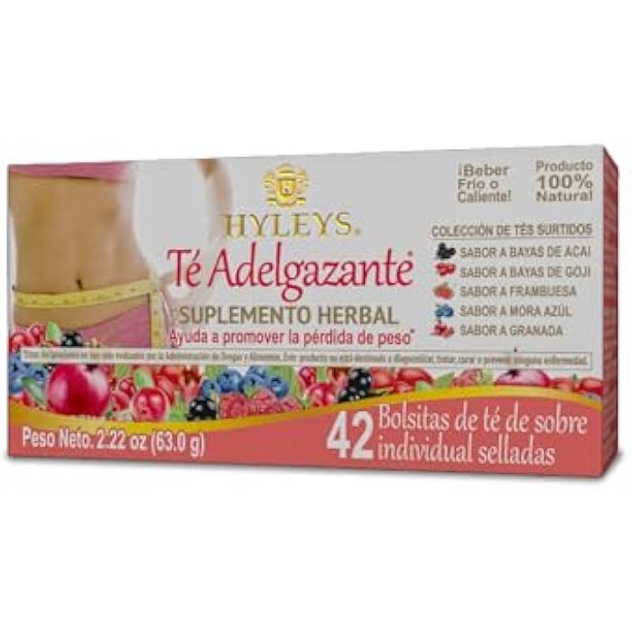 Hyleys Slim Tea 42 Ct Assorted - Weight Loss Herbal Supplement Cleanse and Detox - 42 Tea Bags (1 Pack) - Image 3