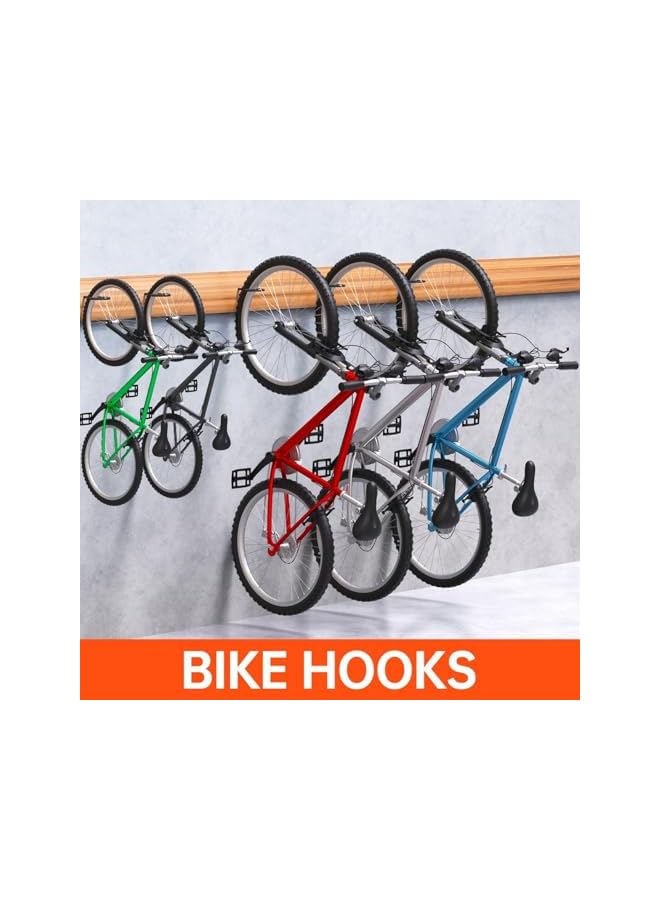 S-TOP 8 Pack Heavy Duty Screw in Bike Hooks - Garage Wall Ceiling Shed Organizer for Bicycles Helmets Tools - Image 2