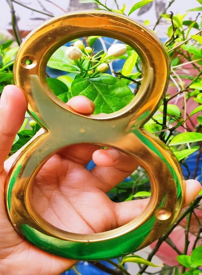 ROSEKA Metal Crafts solid Real Brass Number 6 Inch House Door Hotel School Number 8 Yellow - Image 2