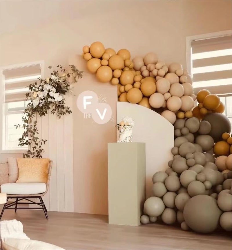 MEBAY Boho Balloons Garland Arch Kit, 146 Pcs Brown Nude White Balloons Different Sizes for Girls Baby Shower Garden Tea Party Bachelorette Birthday Wedding Decorations - Image 5
