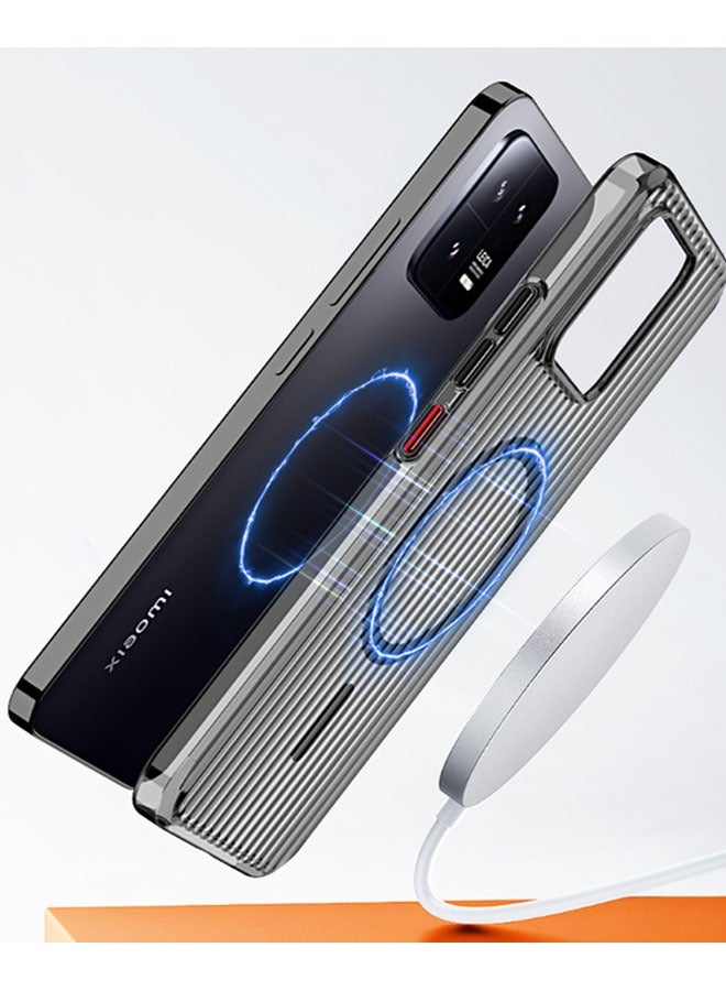 عام حافظة هاتف محكمة الإغلاق من البولي كربون المموج لهاتف شاومي 14/14 برو، حافظة هاتف محمول شفافة مع مغناطيس جليدي مطفي لهاتف شاومي 14/14 برو - Image 2