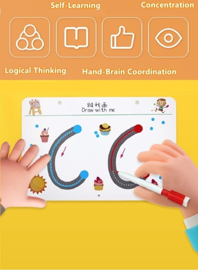 Magical Tracing Workbook Set for Kids, Practice Copybook with Reusable Pen and Eraser, Early Educational Learning Book for Preschoolers And Kindergarten Kids - Image 2