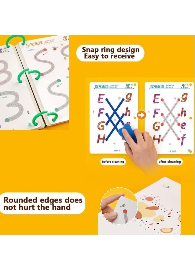 Magical Tracing Workbook Set for Kids, Practice Copybook with Reusable Pen and Eraser, Early Educational Learning Book for Preschoolers And Kindergarten Kids - Image 4