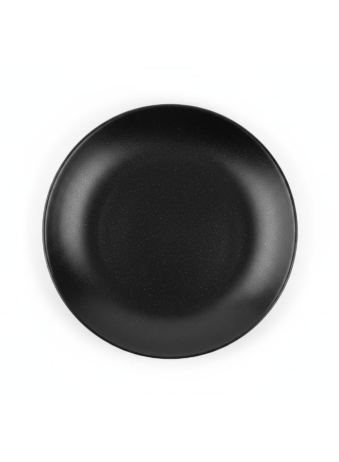 AKDC Black Matte Ceramic Fruit Plate 26.5cm – Premium Stoneware Serving Platter - Image 1
