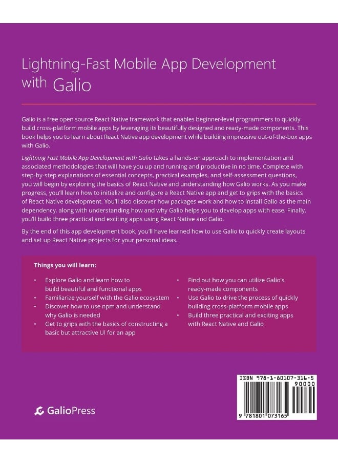 Lightning-Fast Mobile App Development with Galio: Build stylish cross-platform mobile apps with Galio and React Native  - Image 2