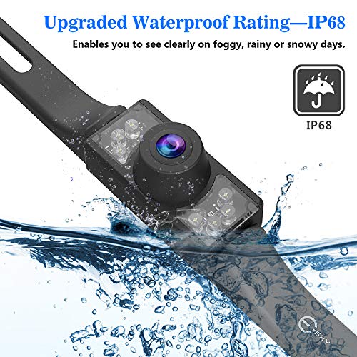 Esky Backup Cmaera for Car, Esky Universal Vehicle Reverse Camera for Truck SUV Van, 170° Wide Angle Rear View License Plate Backup Camera with 7 Bright LEDs Infrared Night Vision, IP68 Waterproof - Image 3