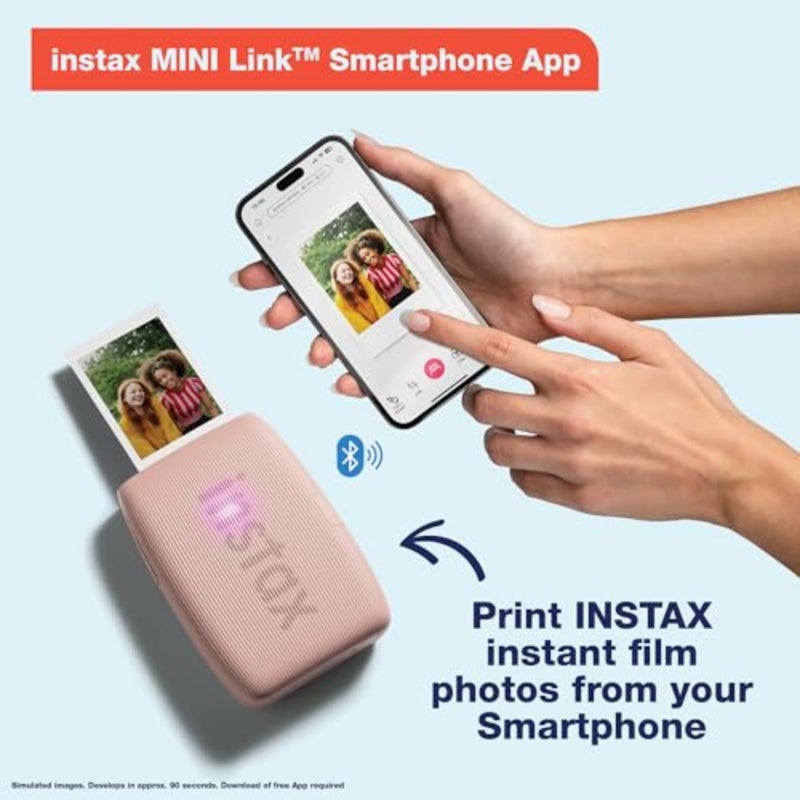 Instax Mini Link 3: طابعة صور فورية محمولة للمشاركة الاجتماعية، هيكل بلاستيكي، أبيض، اقتران بلوتوث سلس وتكامل تطبيق التحرير الإبداعي - Image 2