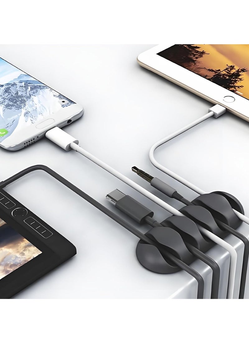 Cable Clips, 16 Pack Black Self Adhesive Cord Holder, Ideal Cable Management Cord Organizer Wire Keeper for Desk, Nightstand, Phone Charger, Computer, Home, Office, Car - Image 4