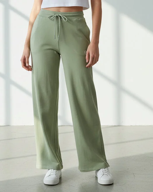 Redtag Women Green Wide Leg Active Pants