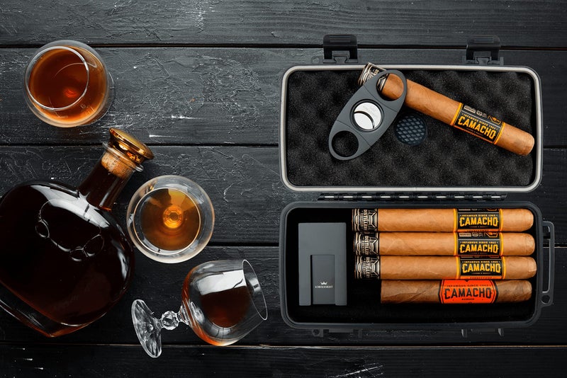 Kobi & Knight Travel Cigar Humidor Case with Cigar Cutter and Stand - Waterproof Dustproof Portable Cigar Case for 5 x 8-Inch Cigars - Cigar Aficionados Accessories - Cigars Gift Set for Men - Image 5