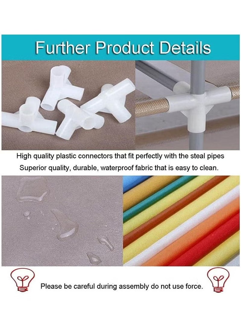 BLOOMING TIME 5 Layer  Non Woven Simple Shoe Rack With Dust Proof Cloth, Simple Installation, Waterproof, Grey - Image 4