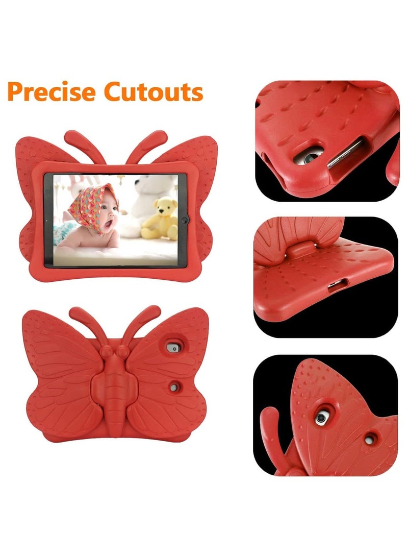 Raxoom iPad 10.2 Case 2020, iPad 7th Generation Case for Kids, Cute Butterfly Shockproof EVA Foam Super Protection Kid Proof Protective Stand Cover for iPad 10.2 Inch 2019 7th 2020 8th Gen - Red - Image 4